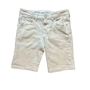 Gymboree Shorts Girls 7 White Super Skinny Denim Adjustable Waist Board Long